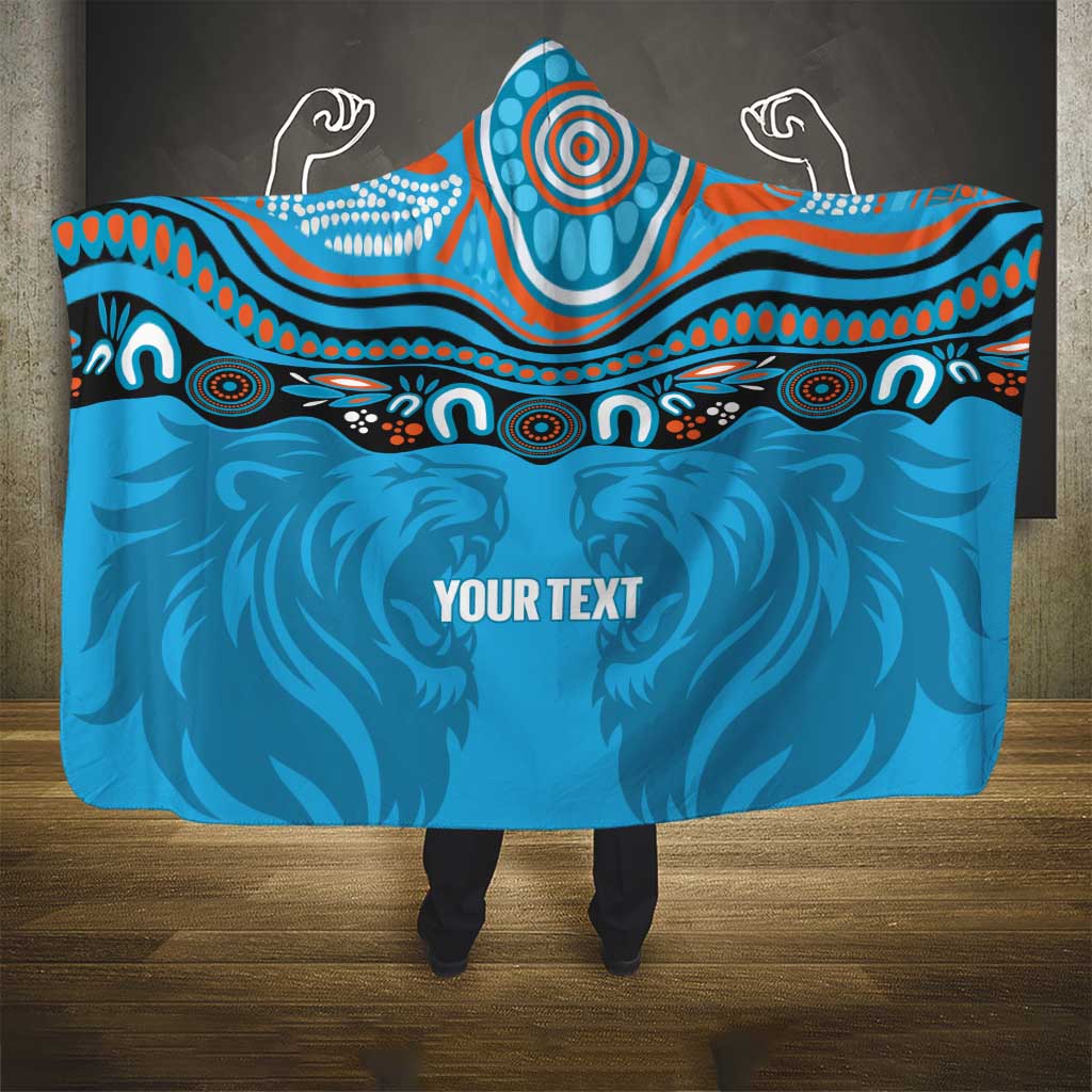 Northern Pride Rugby Custom Hooded Blanket Roaring Lion Aboriginal Art - Aussie Hoodie
