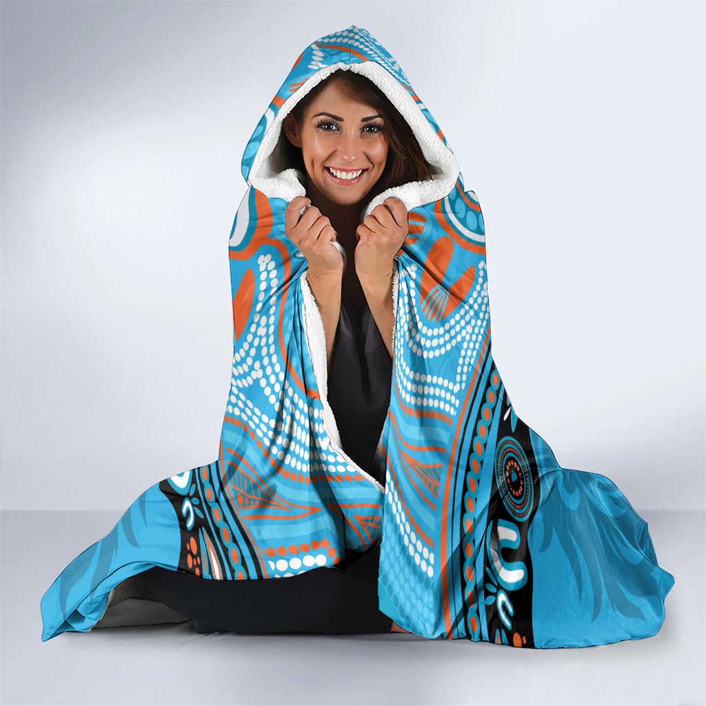 Northern Pride Rugby Custom Hooded Blanket Roaring Lion Aboriginal Art - Aussie Hoodie