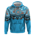 Northern Pride Rugby Custom Hoodie Roaring Lion Aboriginal Art - Aussie Hoodie