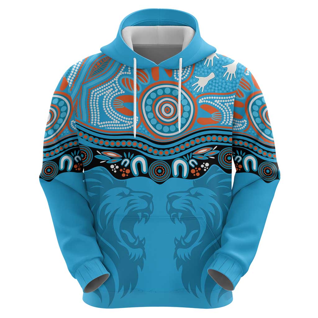 Northern Pride Rugby Custom Hoodie Roaring Lion Aboriginal Art - Aussie Hoodie