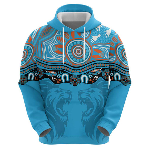 Northern Pride Rugby Custom Hoodie Roaring Lion Aboriginal Art - Aussie Hoodie