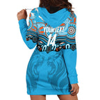 Northern Pride Rugby Custom Hoodie Dress Roaring Lion Aboriginal Art - Aussie Hoodie