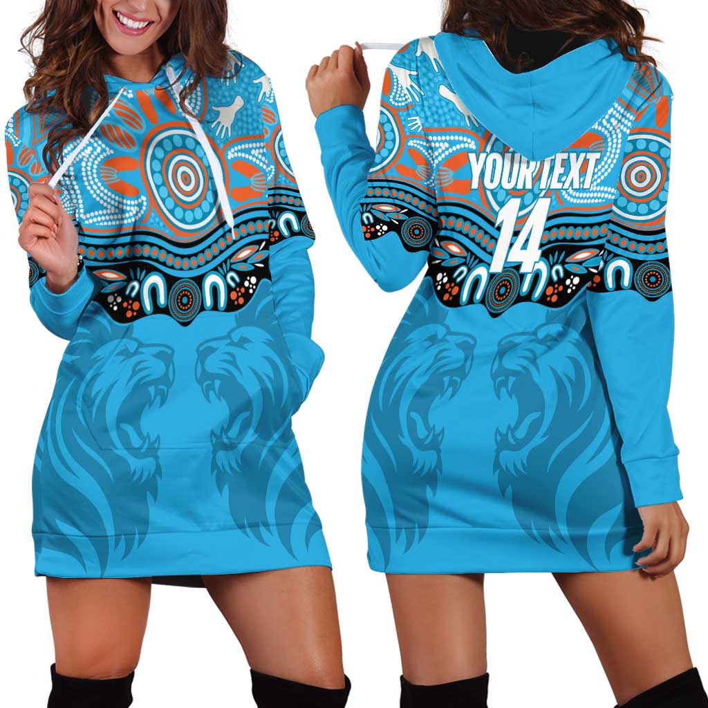 Northern Pride Rugby Custom Hoodie Dress Roaring Lion Aboriginal Art - Aussie Hoodie