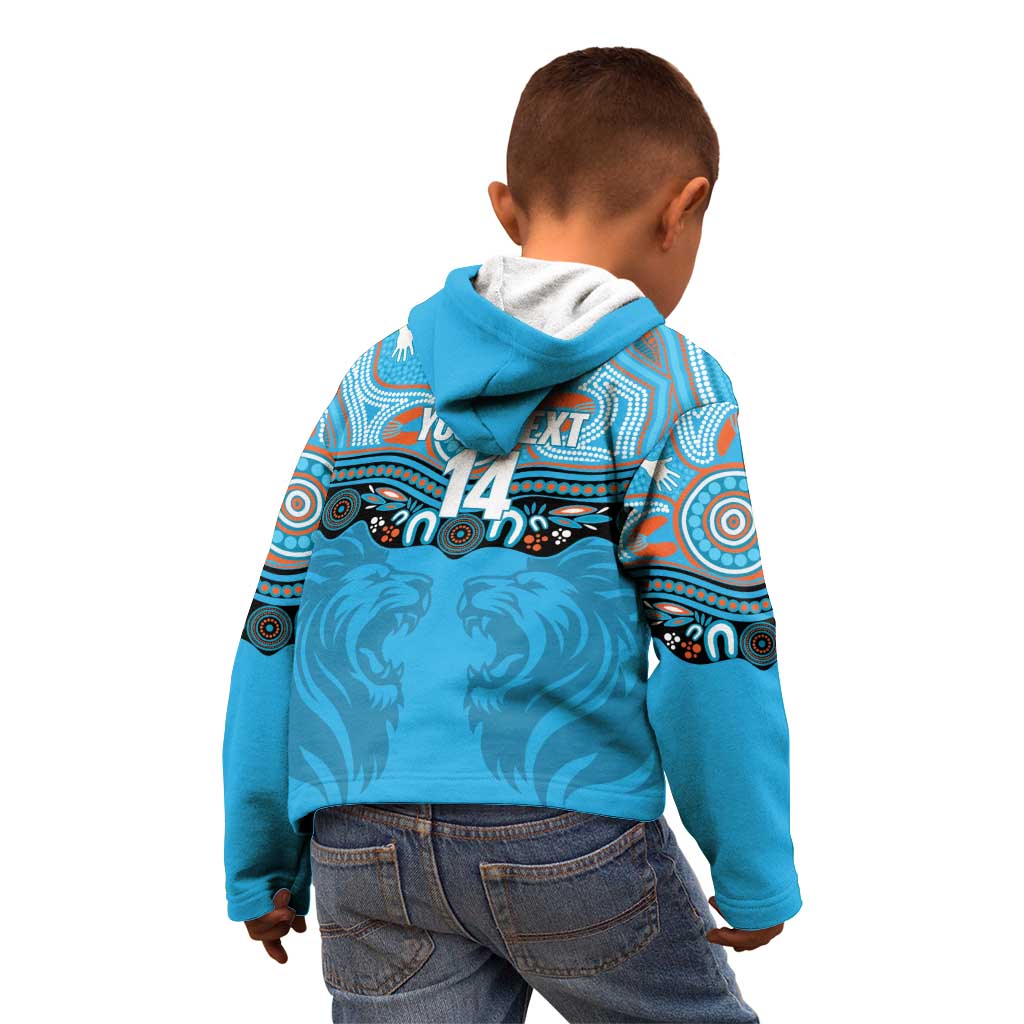 Northern Pride Rugby Custom Kid Hoodie Roaring Lion Aboriginal Art - Aussie Hoodie