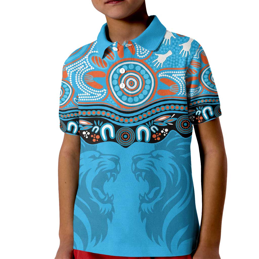 Northern Pride Rugby Custom Kid Polo Shirt Roaring Lion Aboriginal Art - Aussie Hoodie