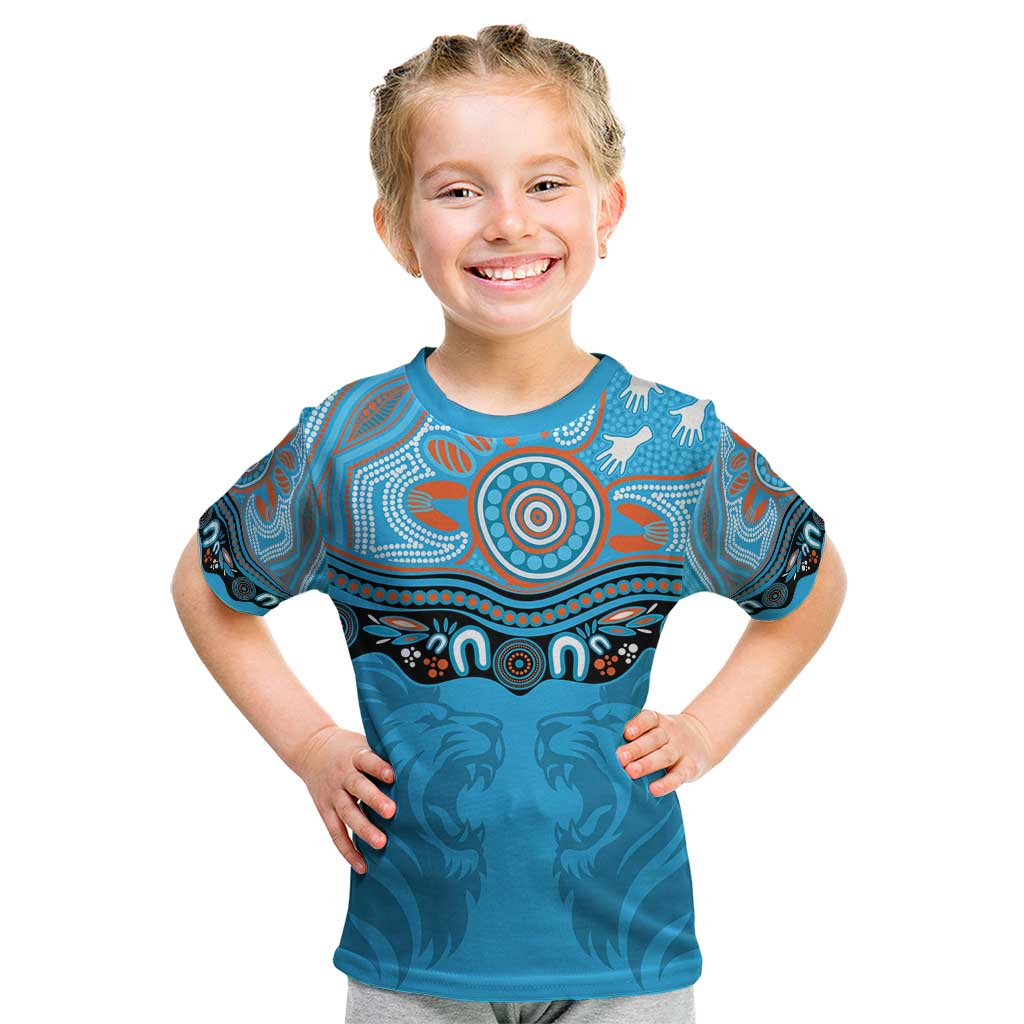 Northern Pride Rugby Custom Kid T Shirt Roaring Lion Aboriginal Art - Aussie Hoodie