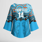Northern Pride Rugby Custom Kimono Sleeve Blouse Roaring Lion Aboriginal Art - Aussie Hoodie