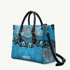 Northern Pride Rugby Custom Leather Bag Roaring Lion Aboriginal Art - Aussie Hoodie