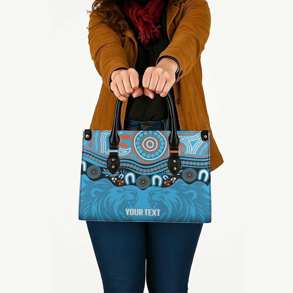 Northern Pride Rugby Custom Leather Bag Roaring Lion Aboriginal Art - Aussie Hoodie