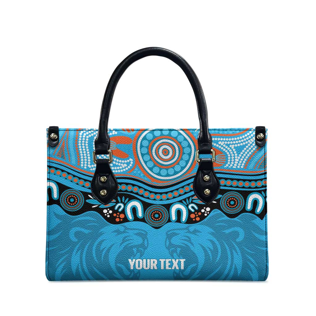 Northern Pride Rugby Custom Leather Bag Roaring Lion Aboriginal Art - Aussie Hoodie
