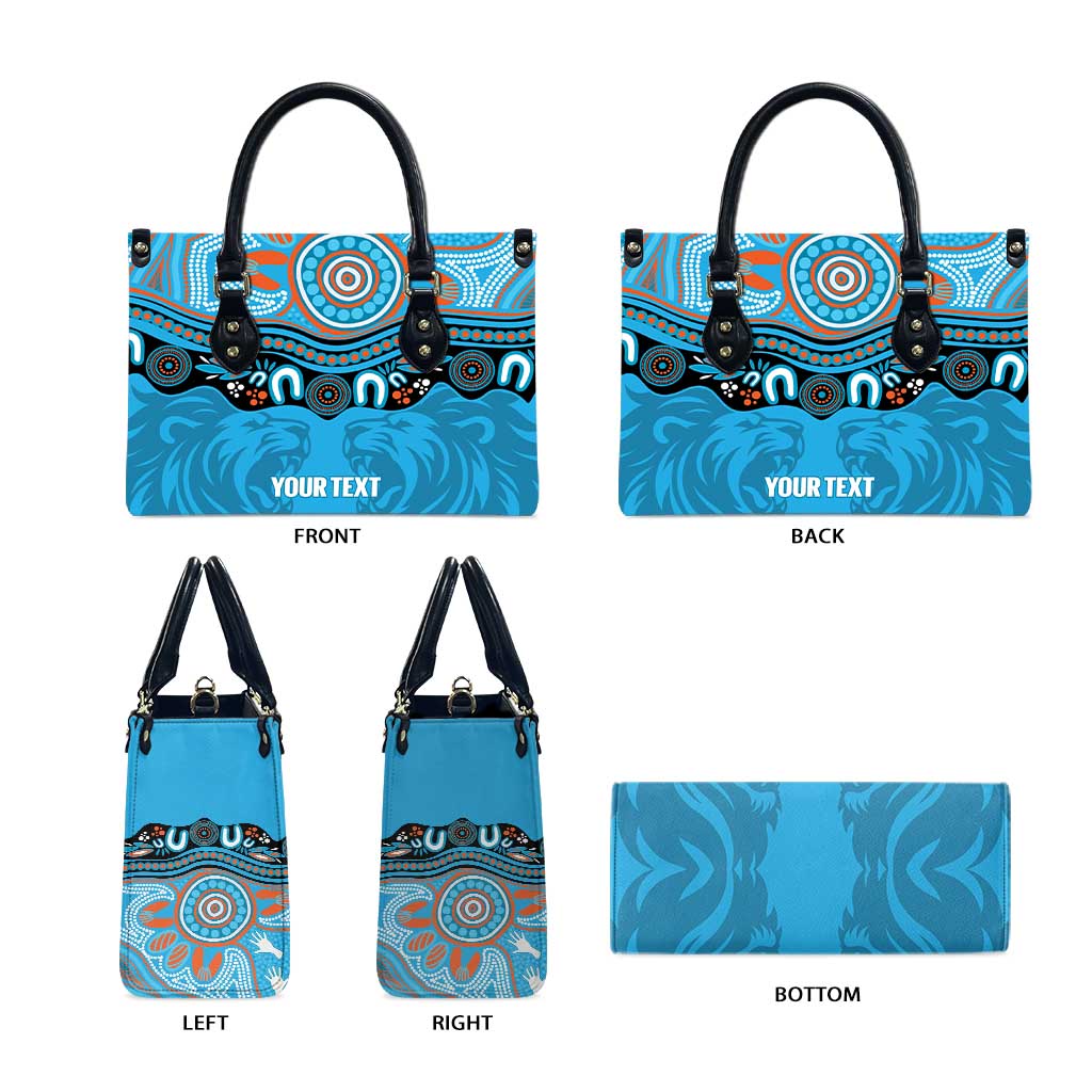 Northern Pride Rugby Custom Leather Bag Roaring Lion Aboriginal Art - Aussie Hoodie