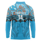 Northern Pride Rugby Custom Long Sleeve Polo Shirt Roaring Lion Aboriginal Art - Aussie Hoodie