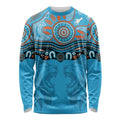 Northern Pride Rugby Custom Long Sleeve Shirt Roaring Lion Aboriginal Art - Aussie Hoodie