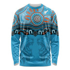 Northern Pride Rugby Custom Long Sleeve Shirt Roaring Lion Aboriginal Art - Aussie Hoodie