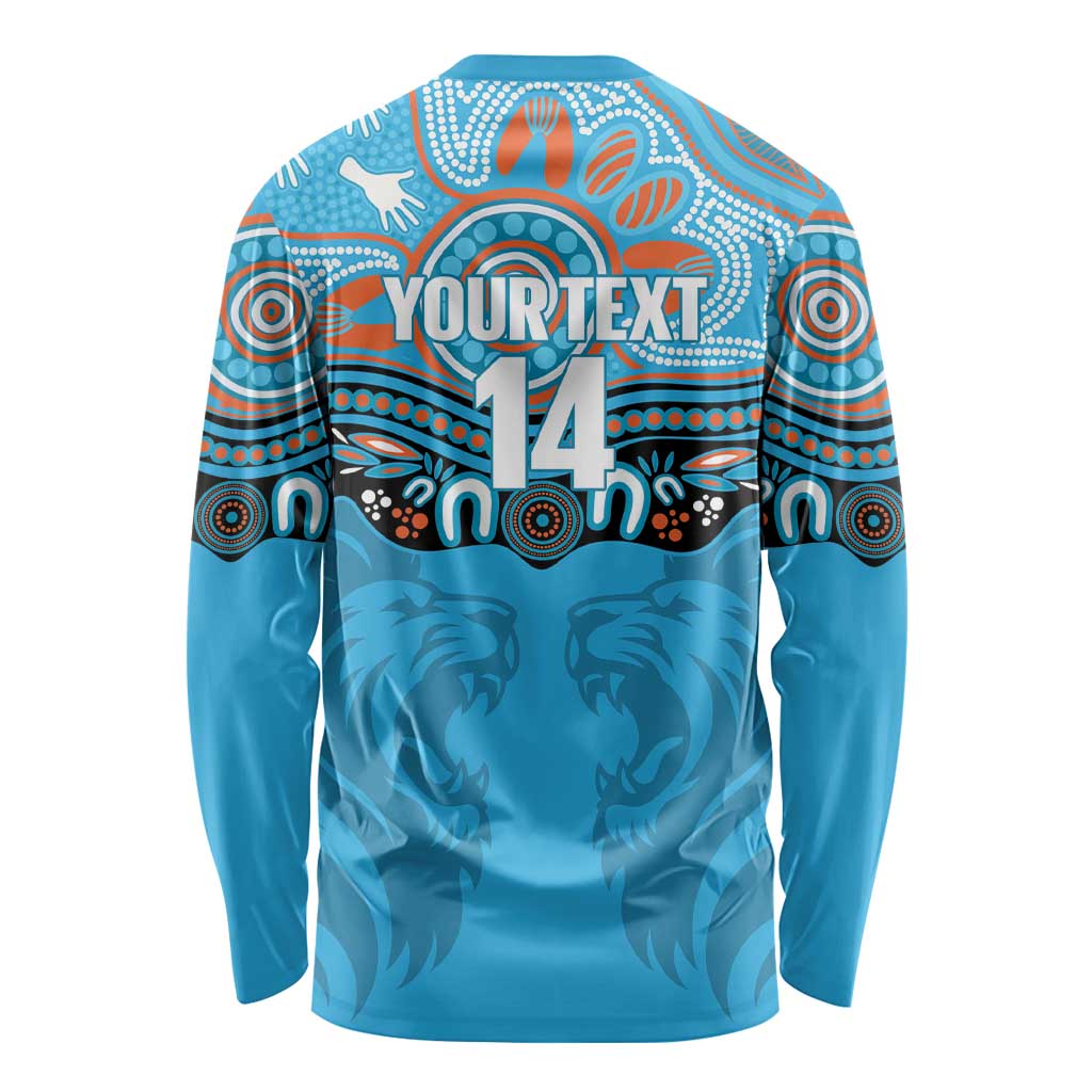 Northern Pride Rugby Custom Long Sleeve Shirt Roaring Lion Aboriginal Art - Aussie Hoodie