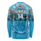 Northern Pride Rugby Custom Long Sleeve Shirt Roaring Lion Aboriginal Art - Aussie Hoodie