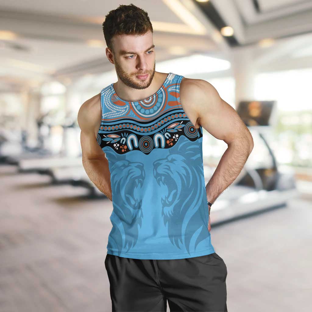 Northern Pride Rugby Custom Men Tank Top Roaring Lion Aboriginal Art - Aussie Hoodie