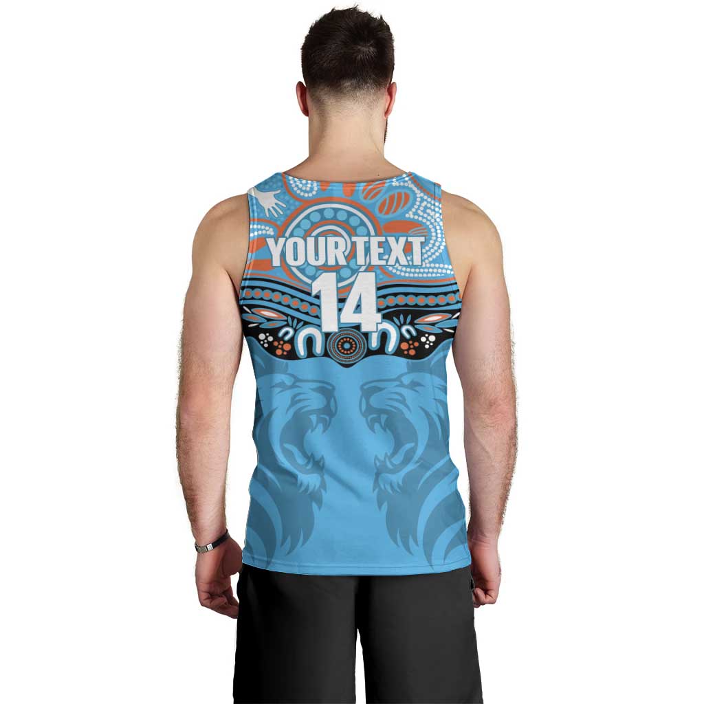 Northern Pride Rugby Custom Men Tank Top Roaring Lion Aboriginal Art - Aussie Hoodie