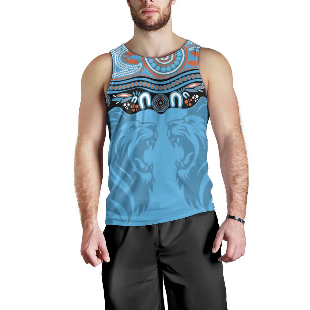 Northern Pride Rugby Custom Men Tank Top Roaring Lion Aboriginal Art - Aussie Hoodie