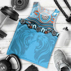 Northern Pride Rugby Custom Men Tank Top Roaring Lion Aboriginal Art - Aussie Hoodie