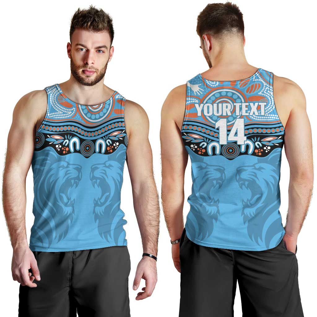 Northern Pride Rugby Custom Men Tank Top Roaring Lion Aboriginal Art - Aussie Hoodie