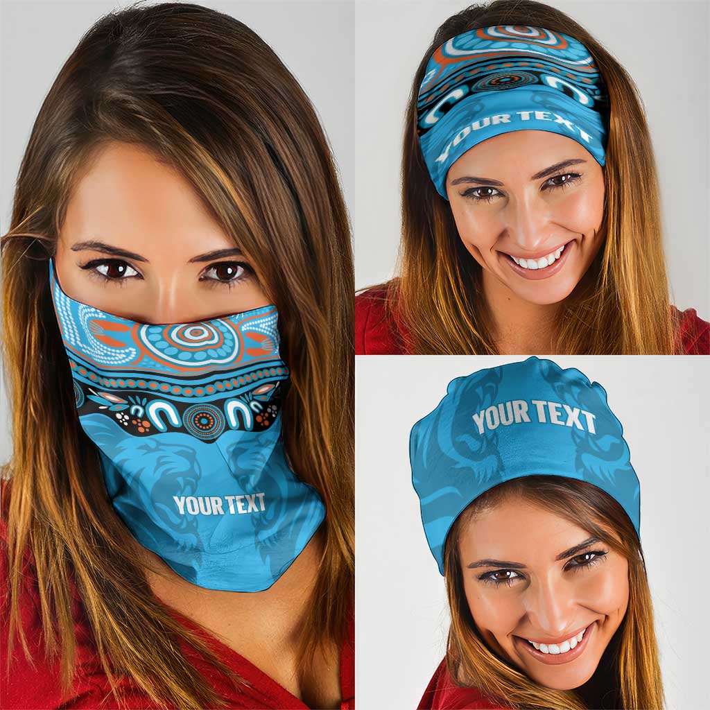 Northern Pride Rugby Custom Neck Gaiter Roaring Lion Aboriginal Art - Aussie Hoodie