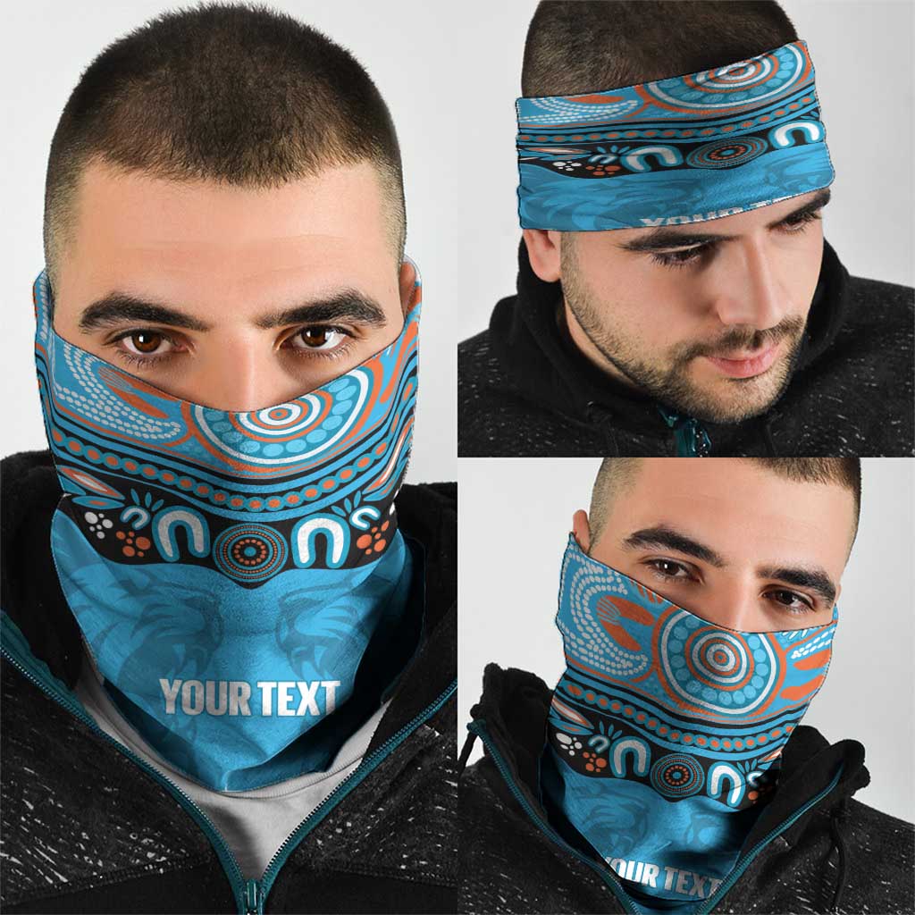 Northern Pride Rugby Custom Neck Gaiter Roaring Lion Aboriginal Art - Aussie Hoodie