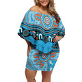 Northern Pride Rugby Custom Off Shoulder Short Dress Roaring Lion Aboriginal Art - Aussie Hoodie