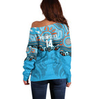 Northern Pride Rugby Custom Off Shoulder Sweater Roaring Lion Aboriginal Art - Aussie Hoodie