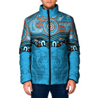 Northern Pride Rugby Custom Padded Jacket Roaring Lion Aboriginal Art - Aussie Hoodie