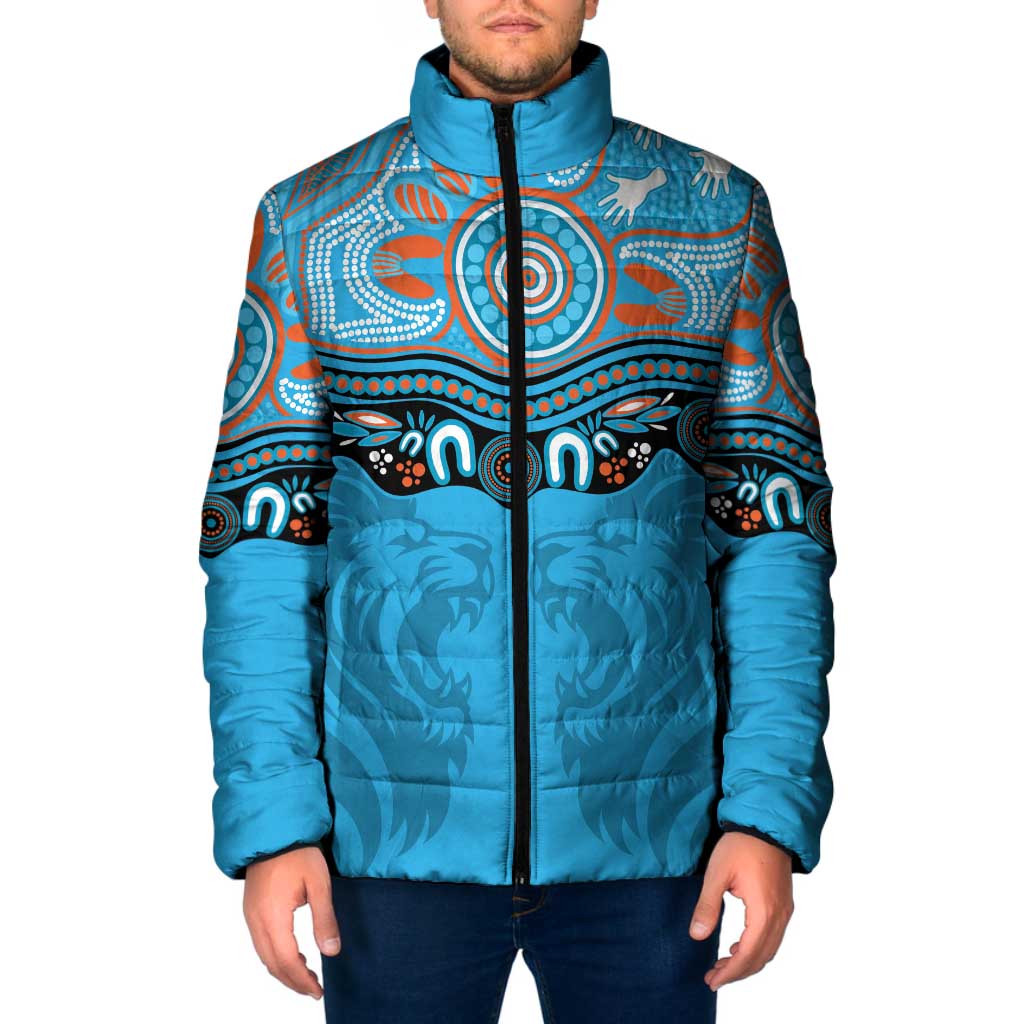 Northern Pride Rugby Custom Padded Jacket Roaring Lion Aboriginal Art - Aussie Hoodie