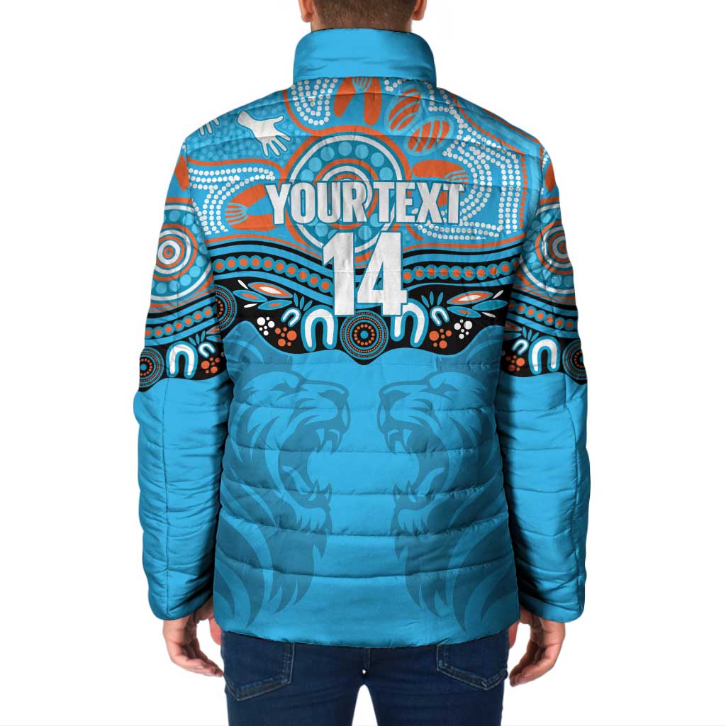 Northern Pride Rugby Custom Padded Jacket Roaring Lion Aboriginal Art - Aussie Hoodie