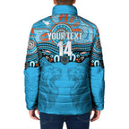 Northern Pride Rugby Custom Padded Jacket Roaring Lion Aboriginal Art - Aussie Hoodie