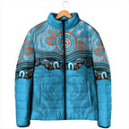 Northern Pride Rugby Custom Padded Jacket Roaring Lion Aboriginal Art - Aussie Hoodie