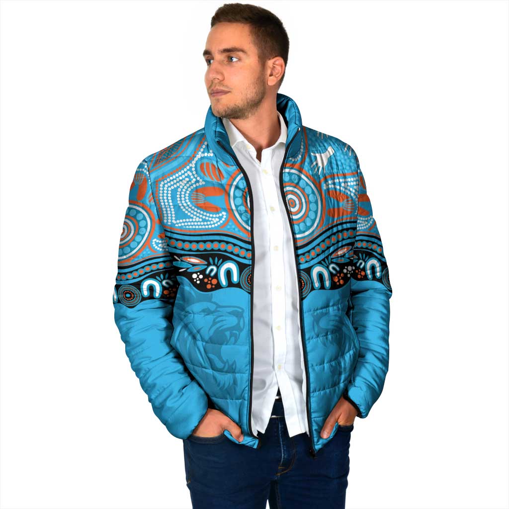 Northern Pride Rugby Custom Padded Jacket Roaring Lion Aboriginal Art - Aussie Hoodie