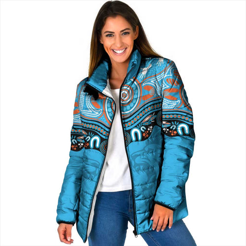 Northern Pride Rugby Custom Padded Jacket Roaring Lion Aboriginal Art - Aussie Hoodie
