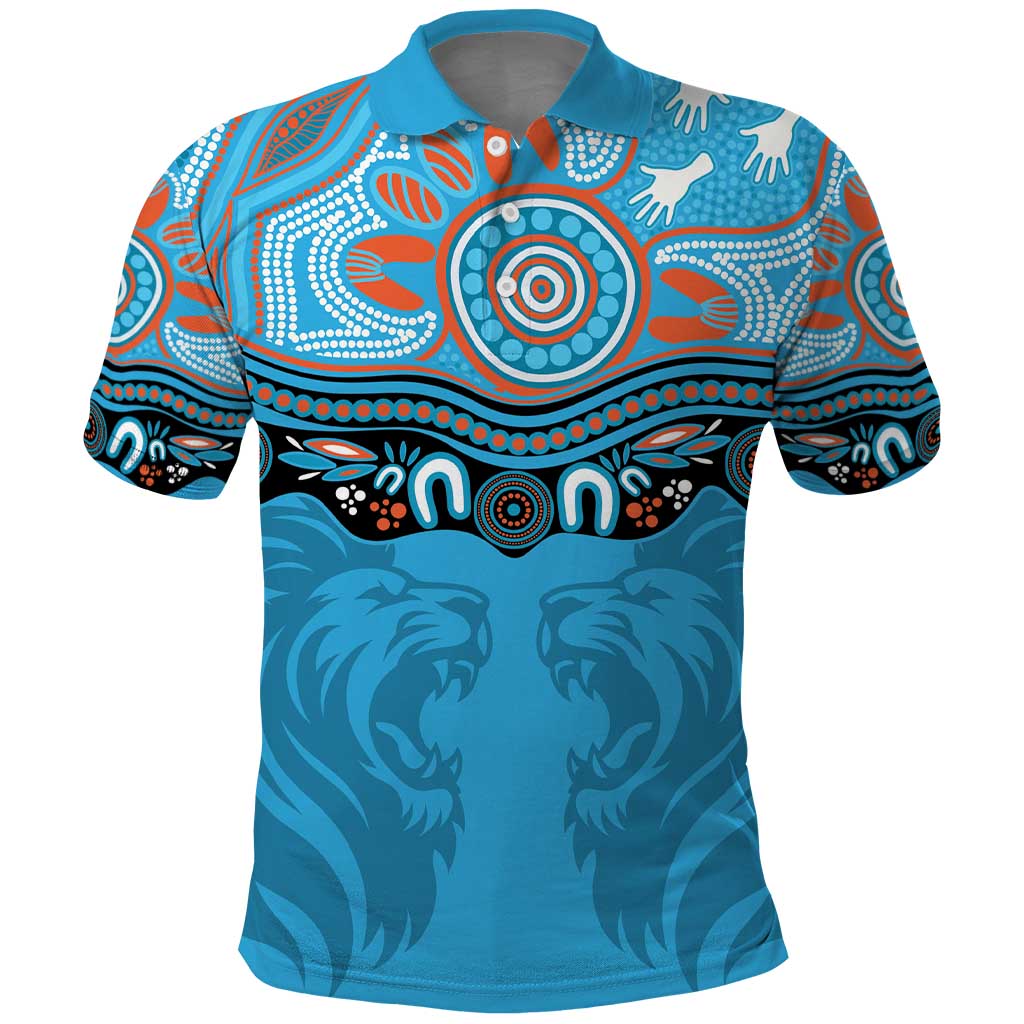 Northern Pride Rugby Custom Polo Shirt Roaring Lion Aboriginal Art - Aussie Hoodie