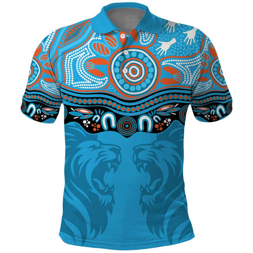 Northern Pride Rugby Custom Polo Shirt Roaring Lion Aboriginal Art - Aussie Hoodie