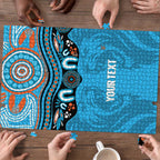 Northern Pride Rugby Custom Puzzle Roaring Lion Aboriginal Art - Aussie Hoodie