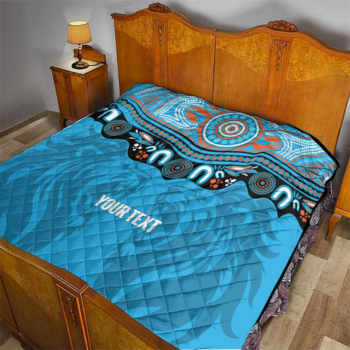 Northern Pride Rugby Custom Quilt Roaring Lion Aboriginal Art - Aussie Hoodie