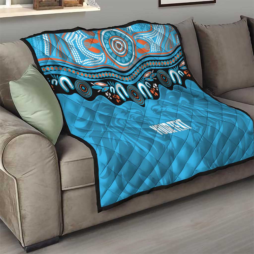 Northern Pride Rugby Custom Quilt Roaring Lion Aboriginal Art - Aussie Hoodie