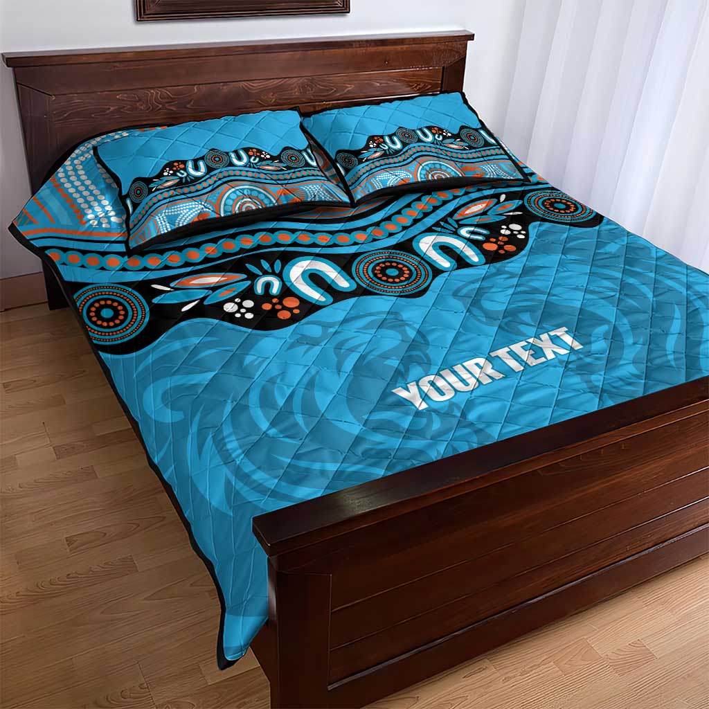 Northern Pride Rugby Custom Quilt Bed Set Roaring Lion Aboriginal Art - Aussie Hoodie