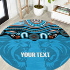 Northern Pride Rugby Custom Round Carpet Roaring Lion Aboriginal Art - Aussie Hoodie