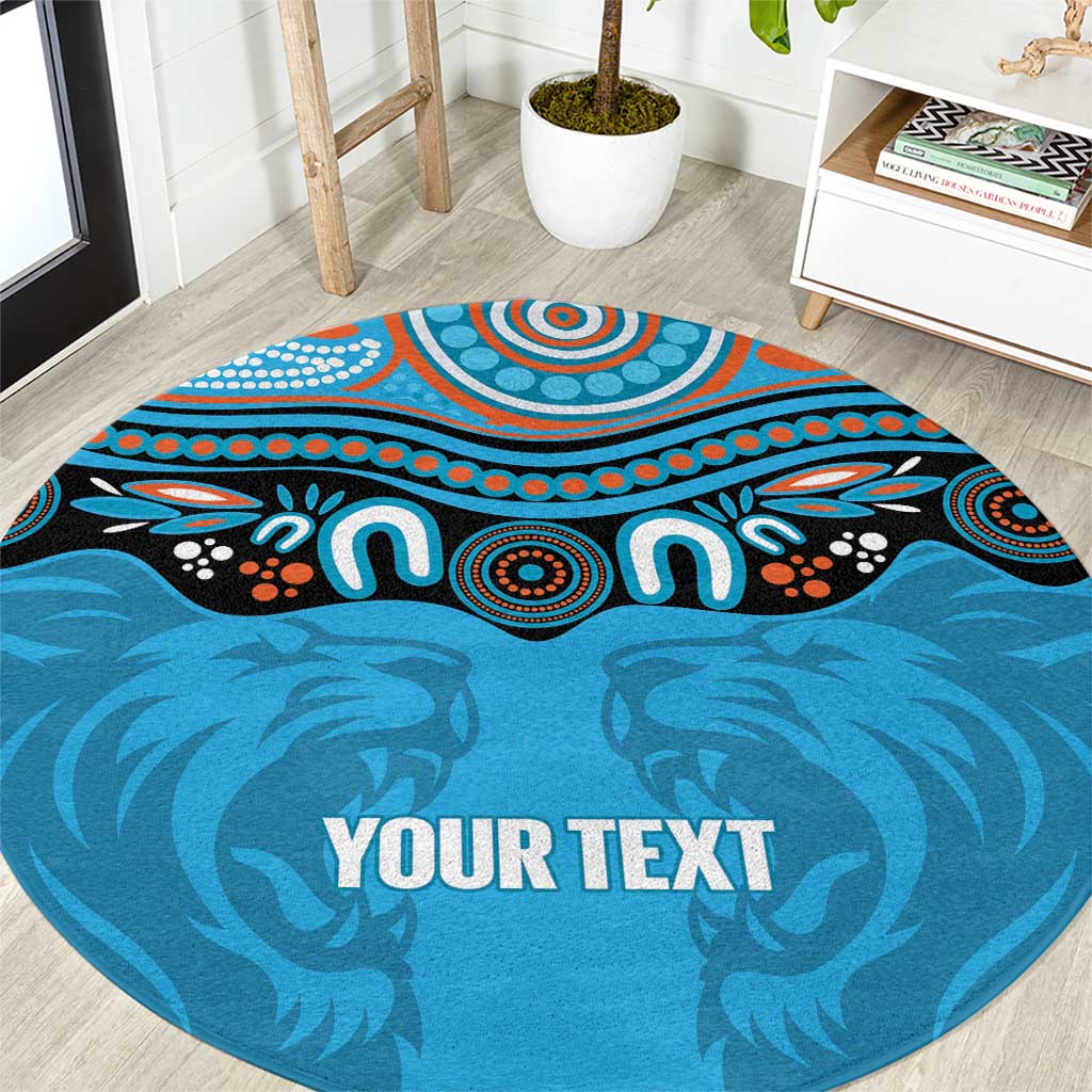 Northern Pride Rugby Custom Round Carpet Roaring Lion Aboriginal Art - Aussie Hoodie