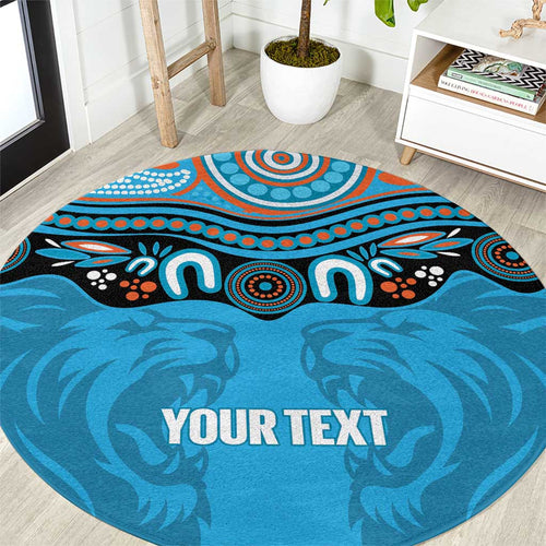 Northern Pride Rugby Custom Round Carpet Roaring Lion Aboriginal Art - Aussie Hoodie