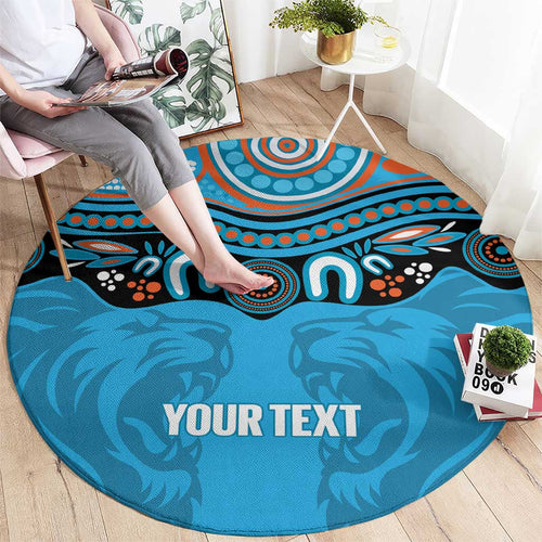 Northern Pride Rugby Custom Round Carpet Roaring Lion Aboriginal Art - Aussie Hoodie