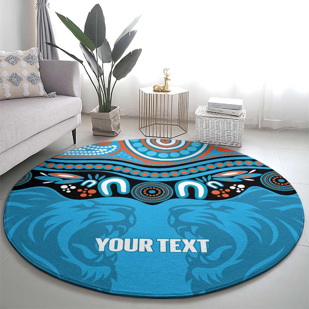 Northern Pride Rugby Custom Round Carpet Roaring Lion Aboriginal Art - Aussie Hoodie