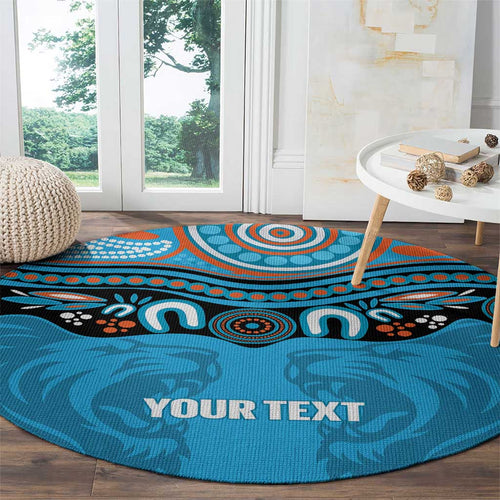 Northern Pride Rugby Custom Round Carpet Roaring Lion Aboriginal Art - Aussie Hoodie