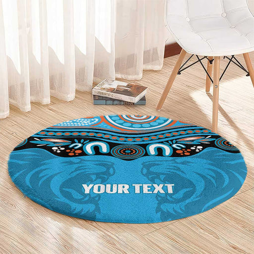 Northern Pride Rugby Custom Round Carpet Roaring Lion Aboriginal Art - Aussie Hoodie