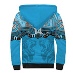 Northern Pride Rugby Custom Sherpa Hoodie Roaring Lion Aboriginal Art - Aussie Hoodie
